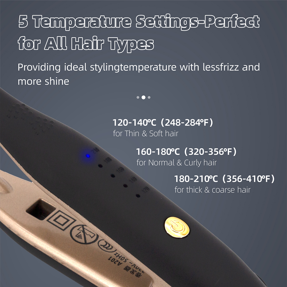 Mini-Haarglätter, kleines Glätteisen für kurzes Haar und Pixie-Schnitt, Dual-Voltage-Bart, dünnes Bleistift-Glätteisen, Titan, Reisen