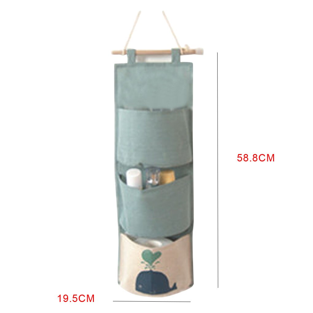7 Pockets Hanging Bag Cotton Linen Wall Door Closet Hanging Storage Organizer for Room Bathroom: B