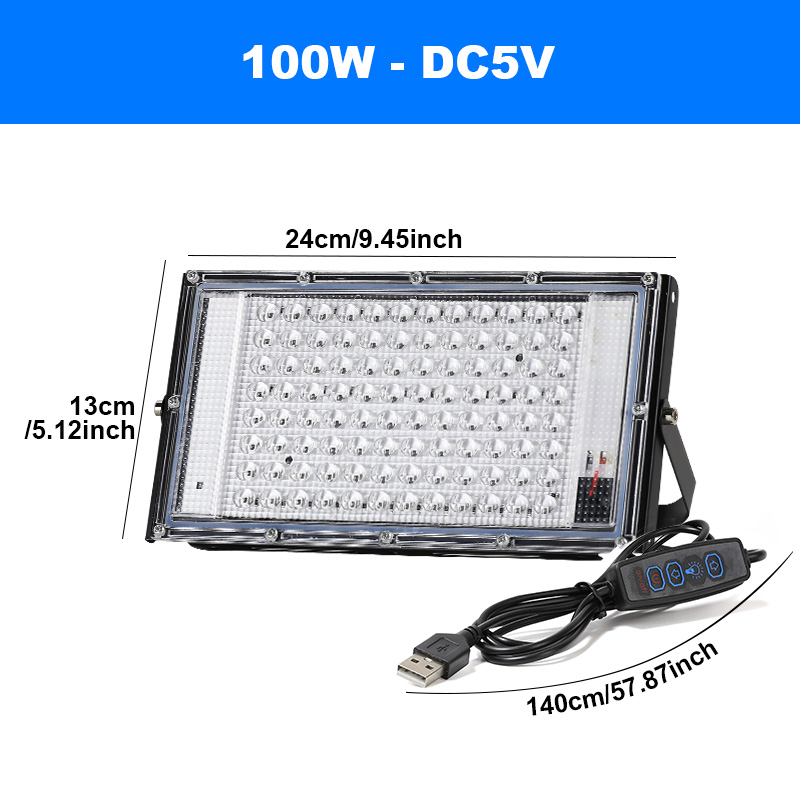 365nm LED UV Lamp Ultraviolet Licht Flood 50/100/150 W USB Plug DC5V Outdoor Schijnwerper LED Spots Waterdichte Feestverlichting: 3w
