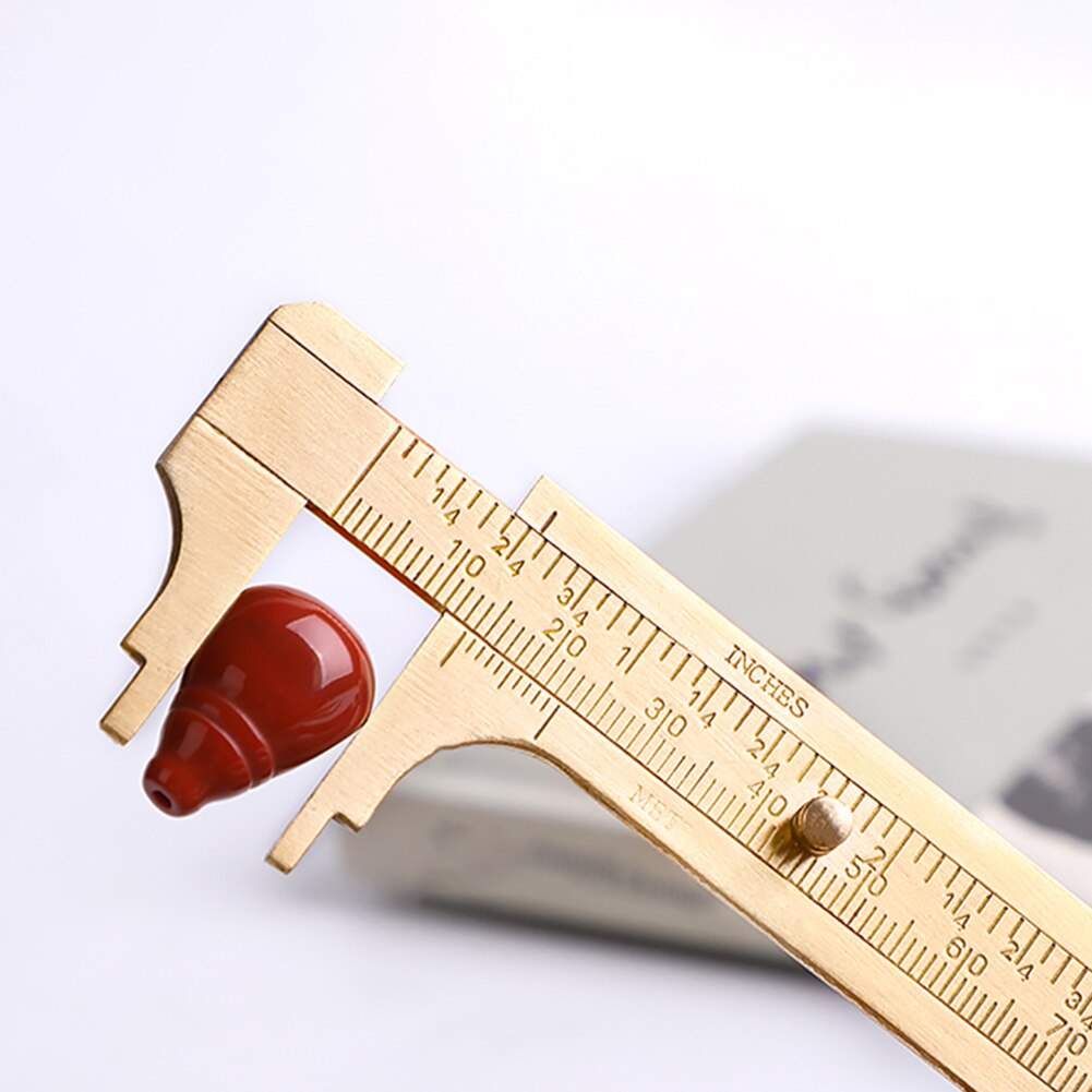 Brass Vernier Calipers Mini Dual-Scale Sliding Gauge Pocket Portable Ruler Portable Double Scale Woodworking Tool