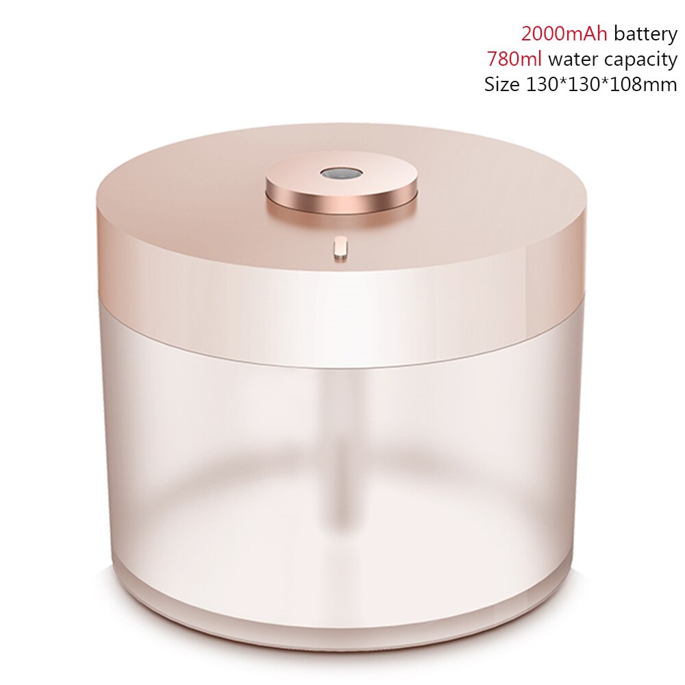 780Ml Draadloze Luchtbevochtiger 2000Mah Batterij Oplaadbare Humidificador Fogger Draagbare Water Diffuser Luchtreiniger Mist Maker: BP3 780ML Pink
