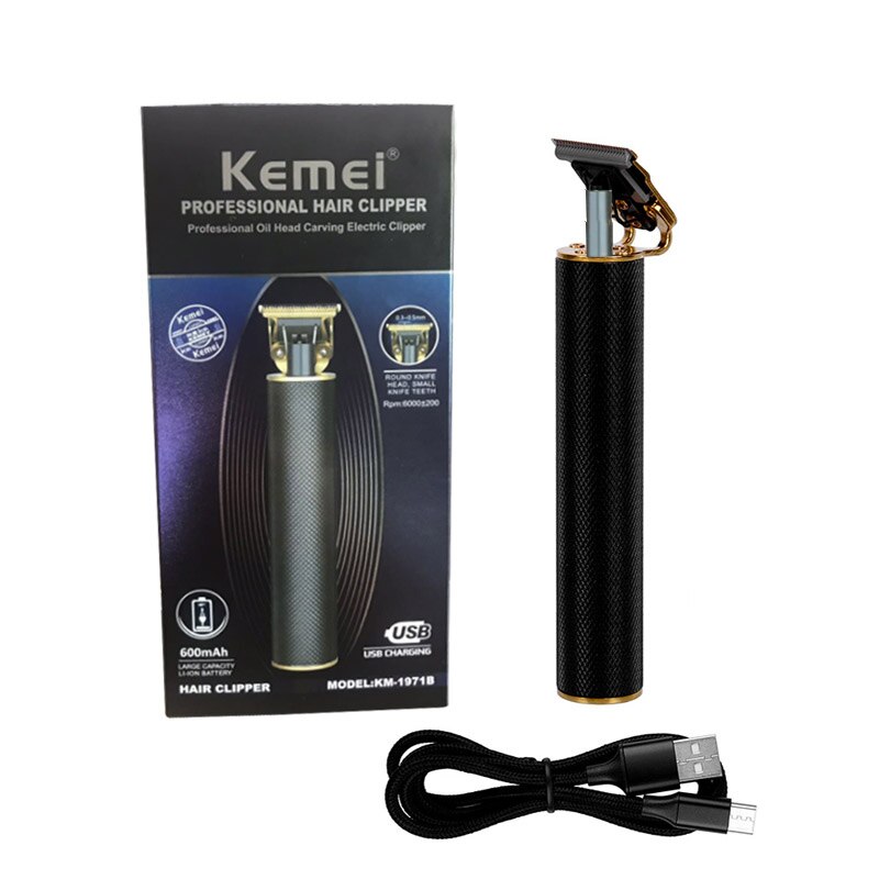 Kemei 1971 Pro Li T-Outliner Skelet Zware Hitter Cordless Trimmer Mannen 0 Mm Kaalhoofdige Tondeuse Afwerking Haar Snijmachine: 1971B With Box