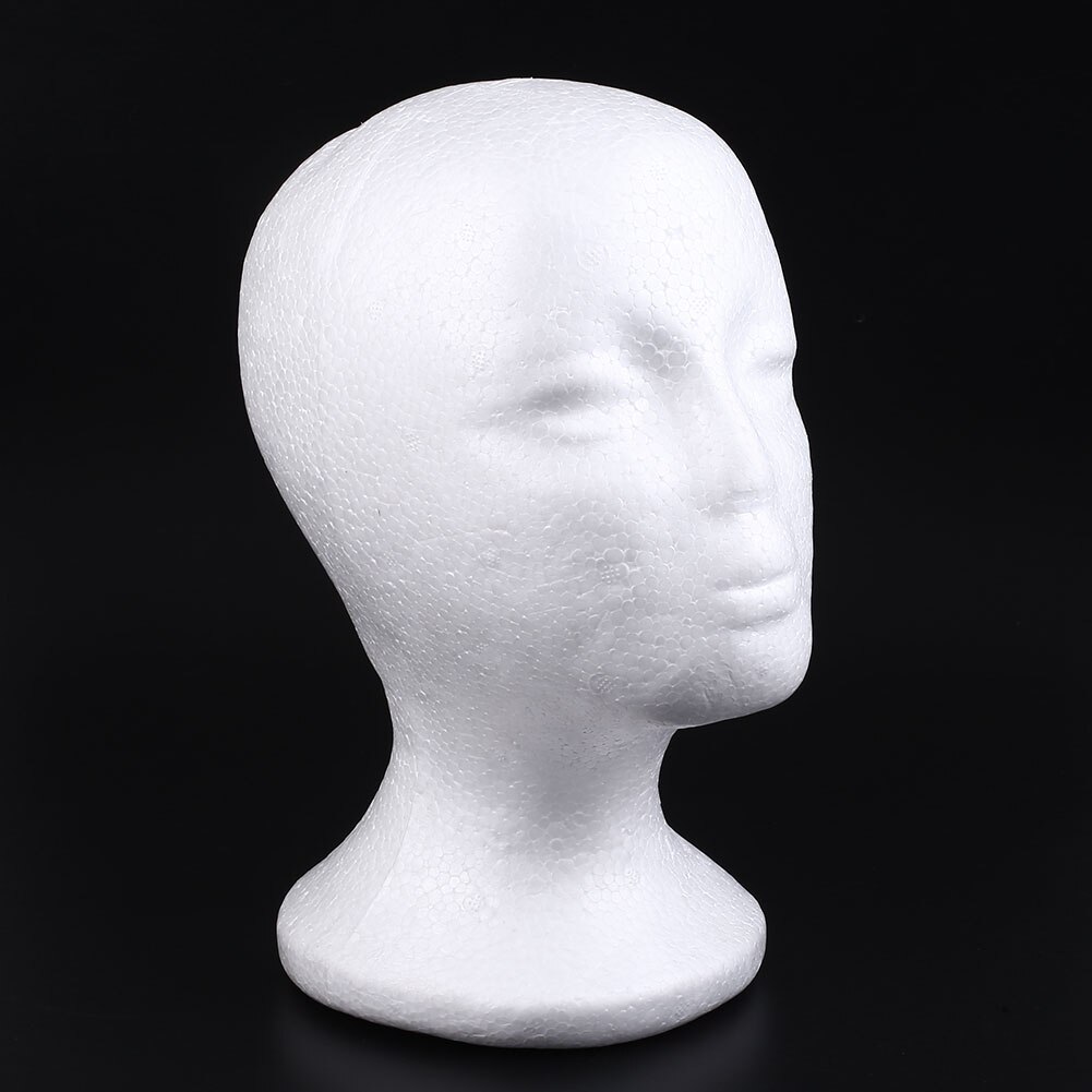 Kvindelig styrofoam skum mannequin dukke hoved model hår hat paryk briller display