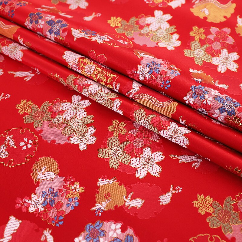Jurk Brokaat Satijn Jacquard Patroon Stoffen Voor Cheongsam Hanfu En Kimono Naaien Materiaal: hongse
