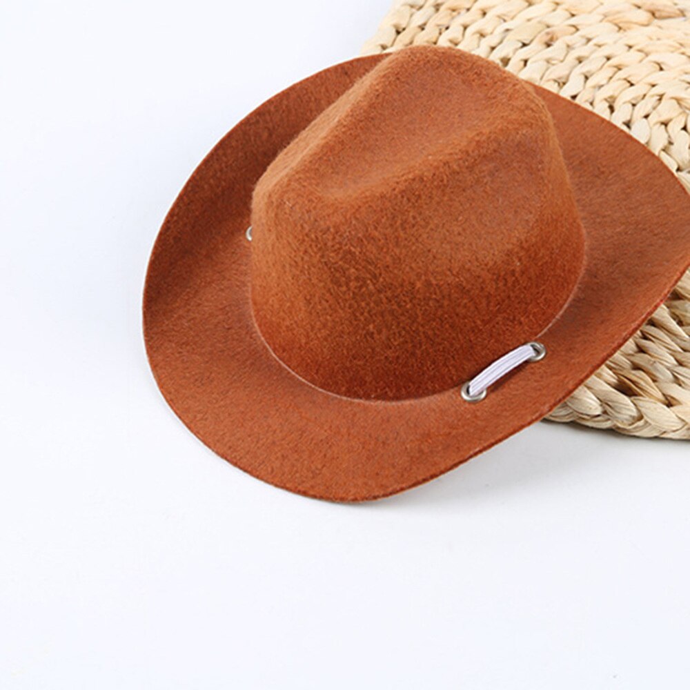 1Pc Effen Kleur Pet Hoed Universele Hond Kat Hoed Party Puppy Cowboyhoed Verstelbare Touw Decoratieve Hoed Cosplay foto Prop