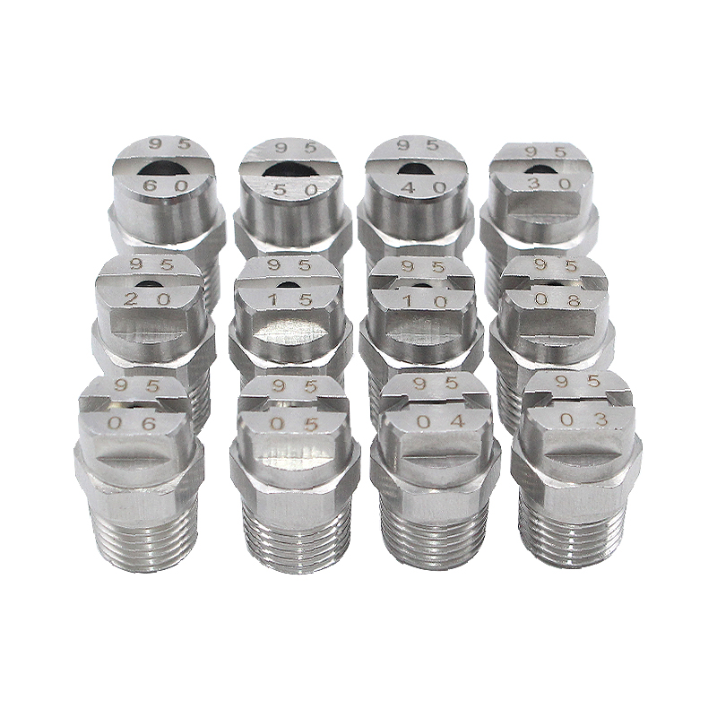 1/4 " rustfri stål v-stråle industriel ventilator flad sprøjtedyse, hvv hu jet flad ventilator sprøjtedyse, bilvask, sprøjtedyse