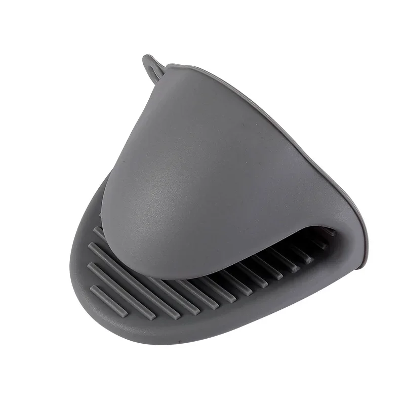 1PC Thick Silicone Oven Gloves Heat Resistant Anti-Scald Gloves for Cooking Pinch Grips Pot Holder Silicone Kitchen Accessories: GRAY