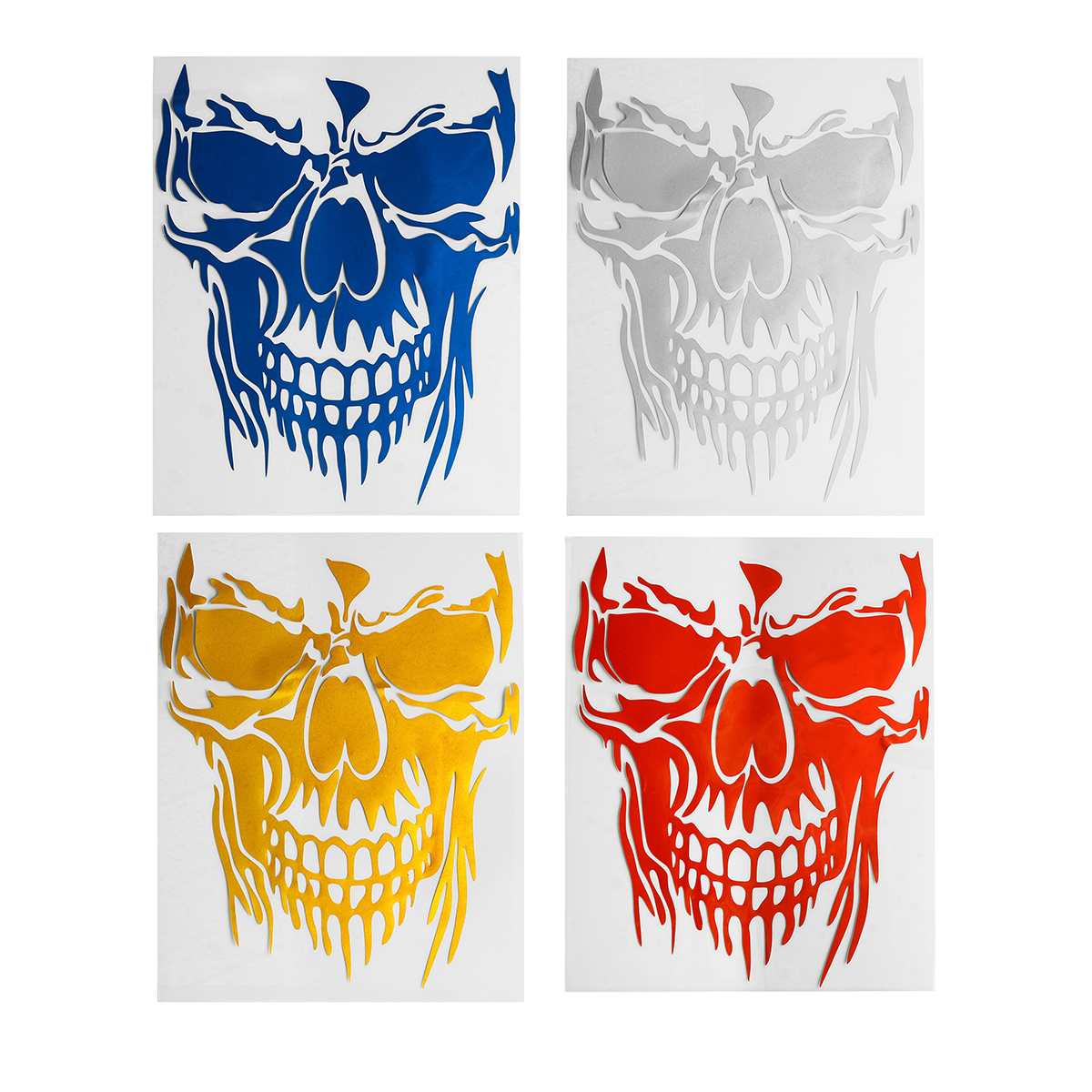Reflecterende schedel auto stickers 1pc auto stickers groot formaat 23 x 29.5cm 3d sticker auto decoratie sticker deur raam auto sticker