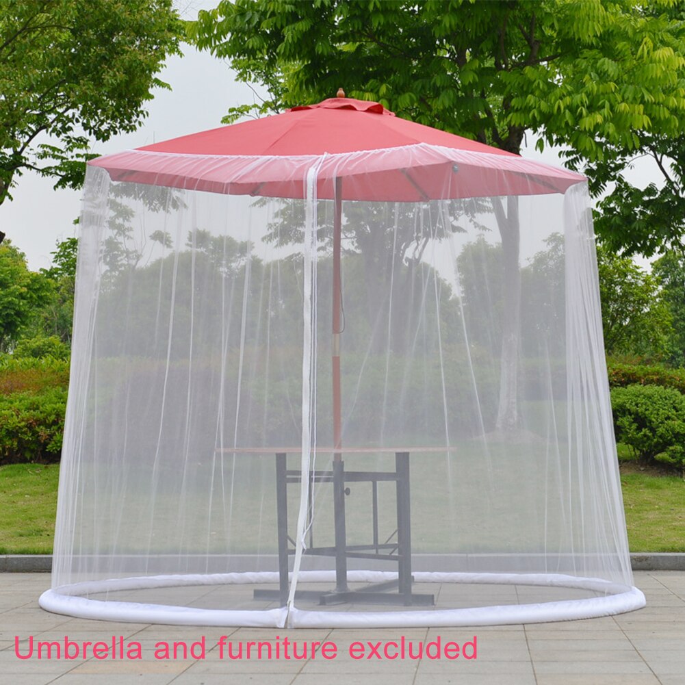 Mosquito Net Sunscreen Outdoor Table Sun Protection See Through Anti Insect Mesh Patio Garden Zipper Closure Umbrella Cover