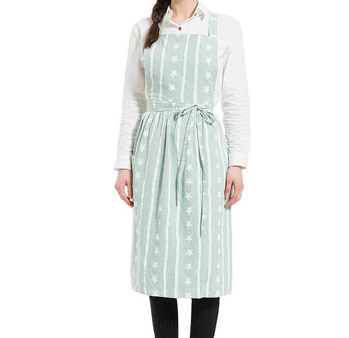 Pleated skirt cotton linen apron Women Cooking Kitchen Apron Work Uniform and flower shop apron for woman long dress smocks: 17