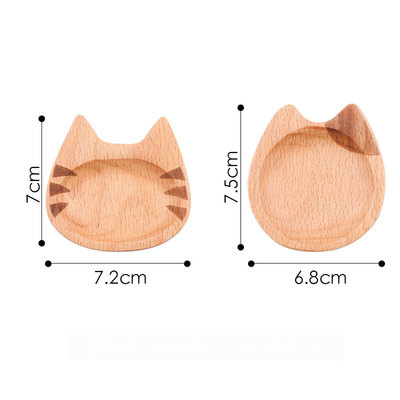 1Pcs Japanese style wooden chopstick holder Beech cat chopstick holder Cartoon kitchen hotel chopstick holder tableware: A