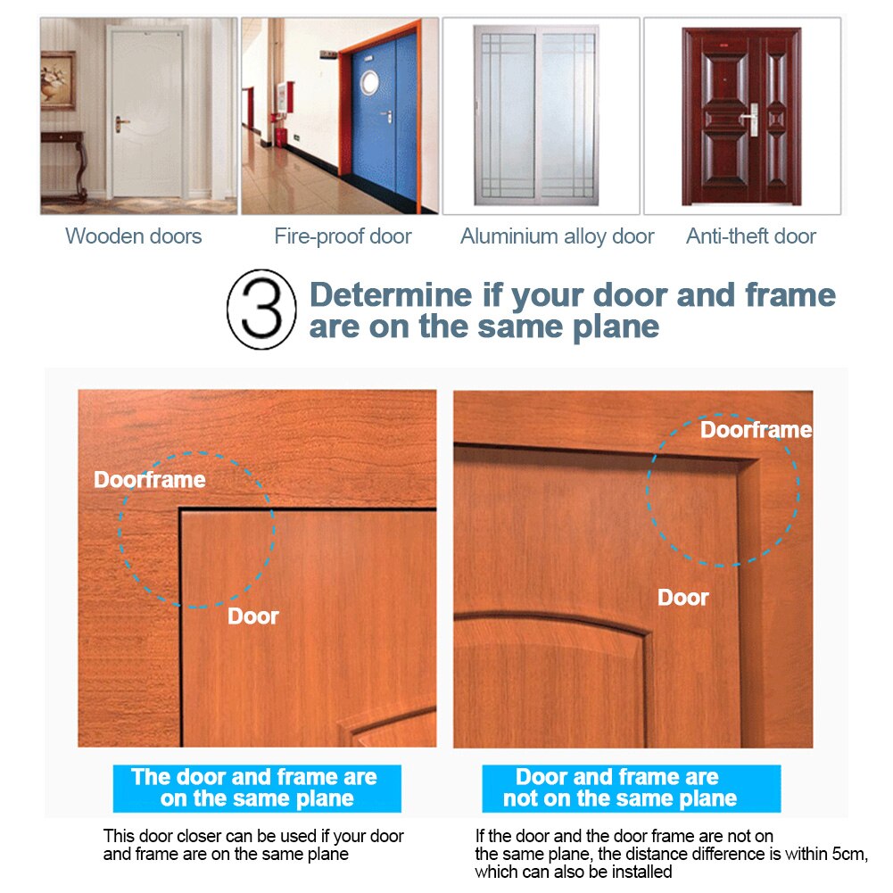 Universal Automatic Door Closer Hydraulically Operated High Performance Home Commercial Office Hinge Easy Install Slow Closing