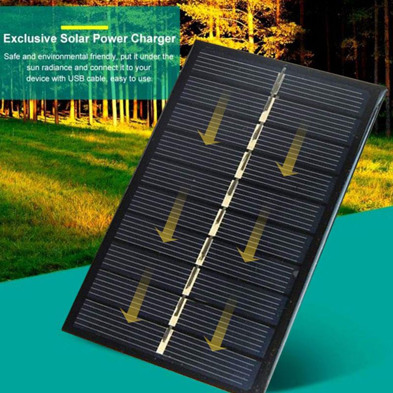 Black Polysilicon Panel Charger Solar Charger Solar Power Bank Durable Travel Tool Solar Panel Phone Accessory Camp Outdoors