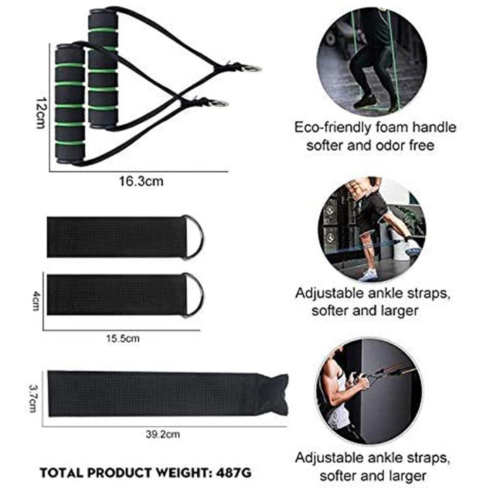 Juego de cuerda de tracción multifunción, bandas de resistencia Abdominal portátiles, palo de ejercicio de Pilates para Fitness en interiores, 11 unids/lote