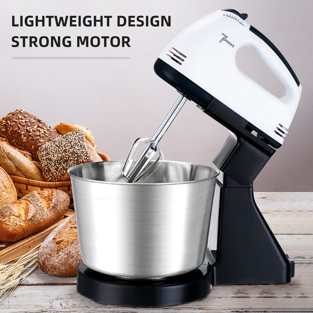 Multifunctional Food Blender Kitchen Electric Mixer Machine With Stand Stainless Steel Dough Hooks &amp; Mixer Beaters 7 Speed: Default Title