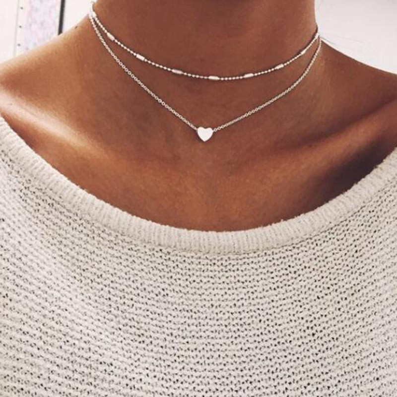 LETAPI Vintage Multilayer Crystal Hanger Ketting Vrouwen Goud Kleur Kralen Moon Star Hoorn Crescent Choker Kettingen Sieraden