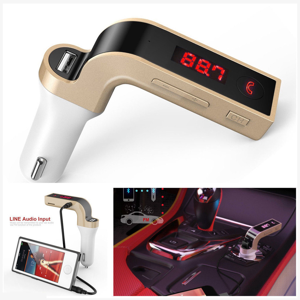 G7 Bluetooth Car Kit Handsfree FM Transmitter Radio MP3 Player USB Charger & AUX: Default Title