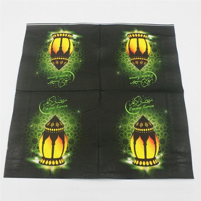 40pcs Ramadan Servetten Kleurrijke Wegwerp Arabische Stijl Print Papieren Handdoek Servetten Tissue voor Party Festival