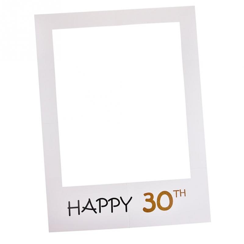 Happy 1/16/18/30/35/40/50/60th Photo Booth Frame Happy Birthday Photobooth Props Baby 1st Birthday Party Decoration Photo Booth: 30 th