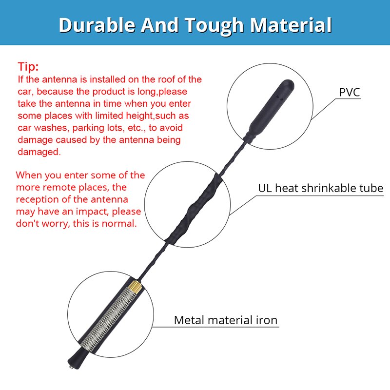 Bilantenne 9 &quot; 11 &quot; 16 &quot; til toyota ford chevrolet bmw mazda golf volkswagen auto radio antenne bil universal antenne bil mast