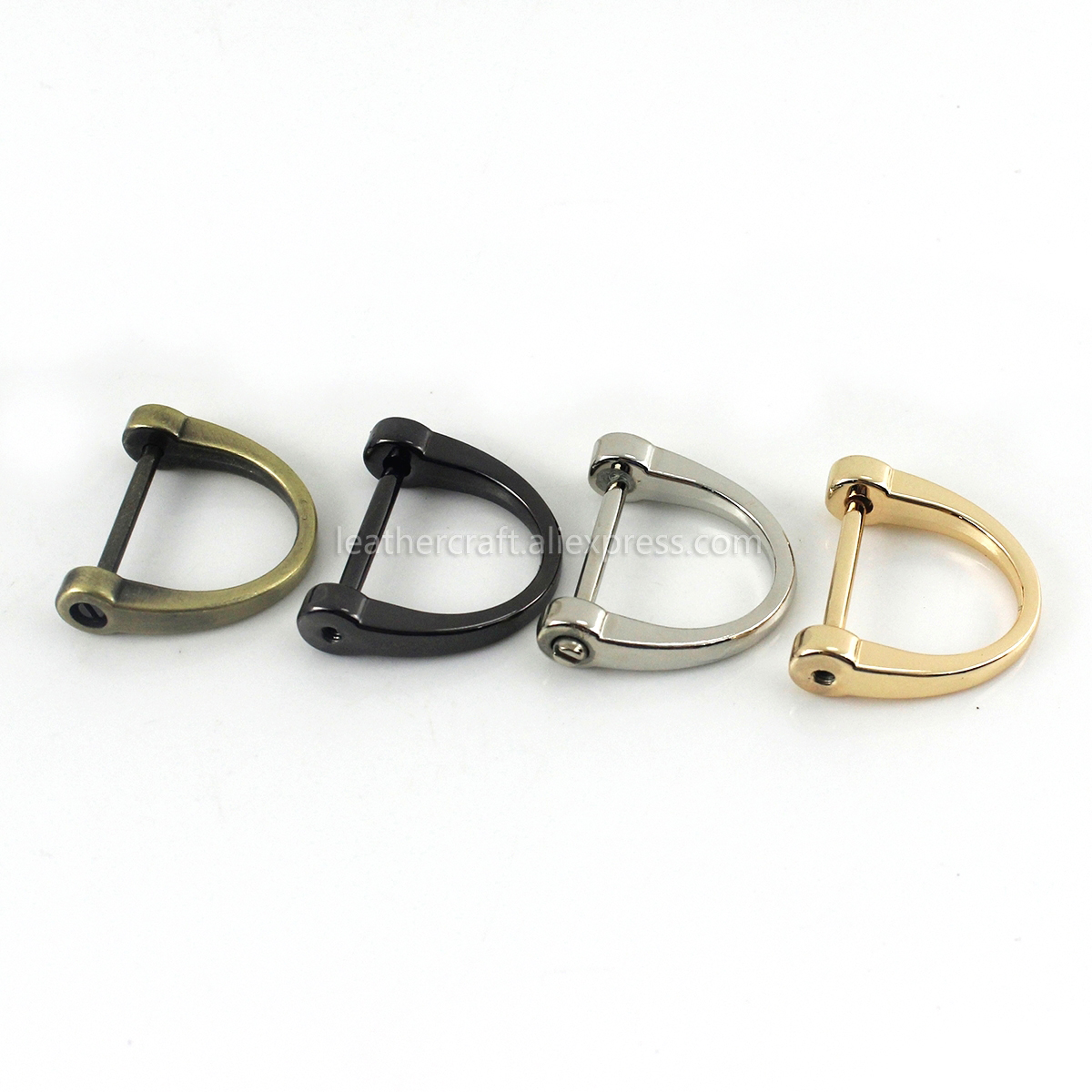 1Pcs Metalen Afneembare Open Schroef Dee D Ring Gesp Sluiting Sluiting Voor Leer Craft Tas Riem Riem Handvat Schouder singels