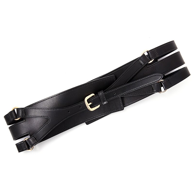 Bælter til kvinder pu læder korset elastisk høj talje sort bred dame linning vævet bælte cinto sobretudo feminin ceinture: 95cm