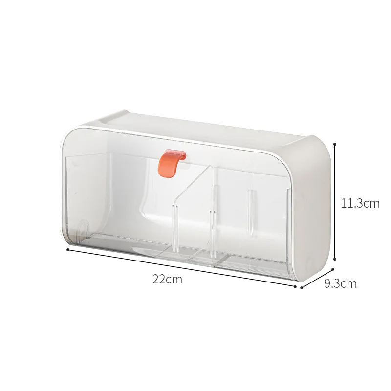 Toilet Storage Containers Wall Mounted Cotton Pad Storage Boxes Dustproof Bathroom Organizer Makeup Jewelry Holder Storage Box: black