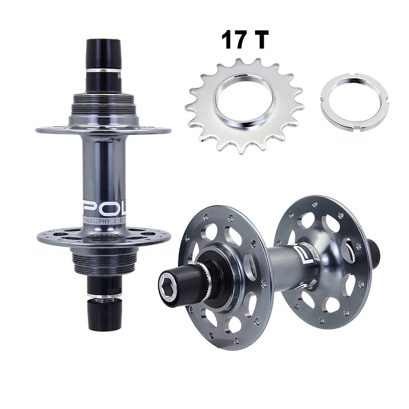 POLSO 20H 24H 32H Fixed Gear Hub Track Bike Aluminum Alloy Axle Cycling Hubs with 17T Cog: Yellow