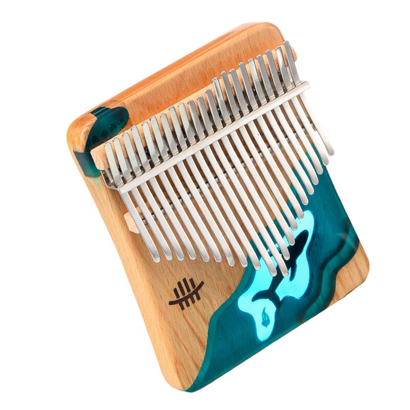 21 Key Thumb Piano Solid Beech Epoxy Resin Portable Kalimba Mbira Sanza With Tuning Hammer Keyboard Musical Instrument