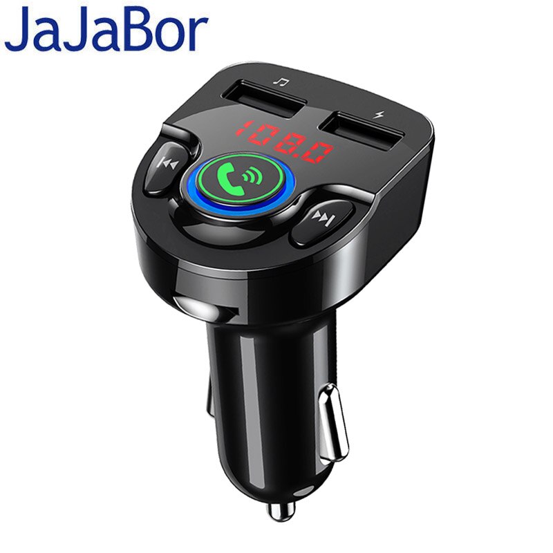 Jajabor Fm-zender Fm Modulator Bluetooth 5.0 Carkit Handsfree Bellen Draadloze Stereo A2DP Auto MP3 Speler Voltage Detectie