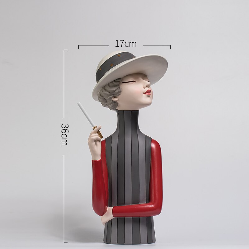 Estatua de chica nórdica para decoración del hogar, escultura de resina moderna para oficina y sala de estar, figuritas decorativas para interiores, accesorios de decoración del hogar: I