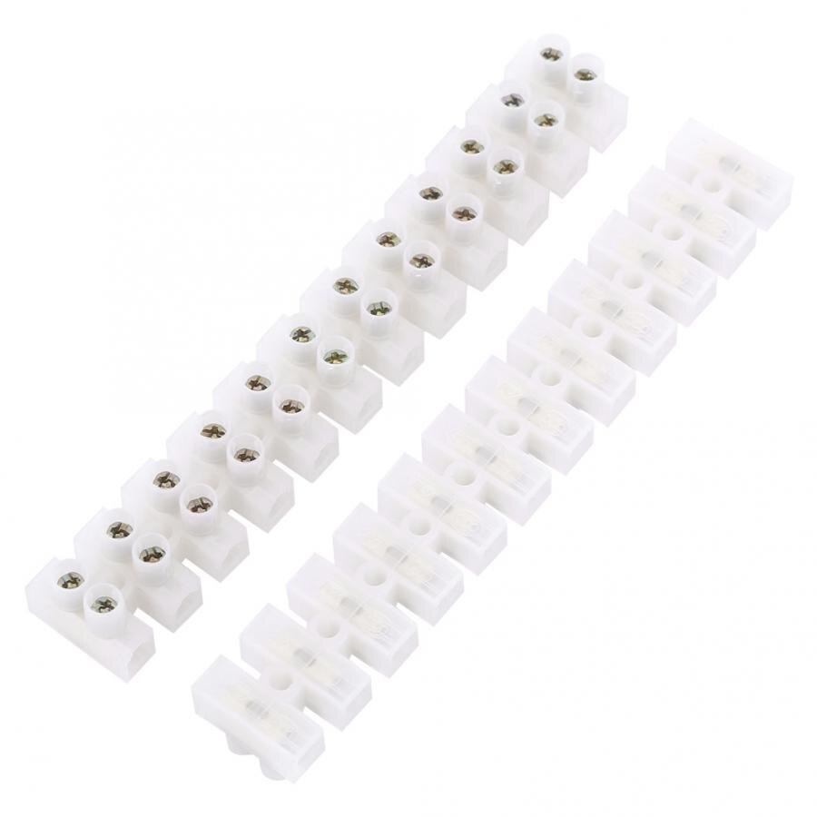 10Pcs 360V 10A Dual Row Screw Terminal Strip 12Position Electric Barrier Electric Block For Electrical Wiring Household Use