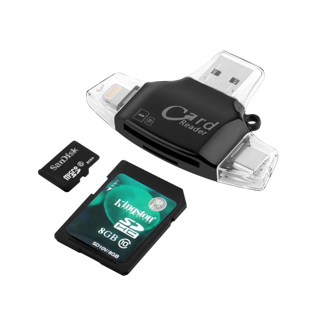 Tipo C &amp; Micro USB &amp; USB OTG OTG Leitor de Cartão Universal TF/SD para MacBook iPhone iPad Android leitores de Extensão de computador