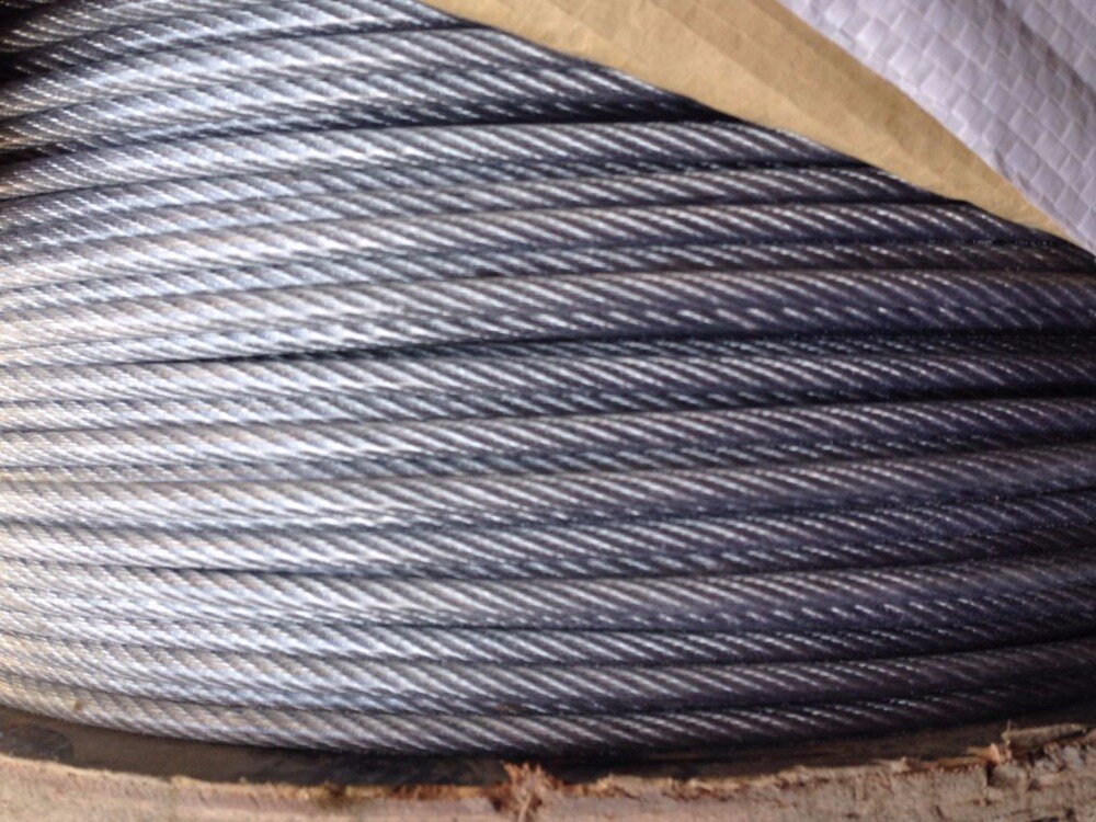 5MM--10MM, 6X12+7FC electric galvanized steel wire rope lifting cable lashing dragging towing rope