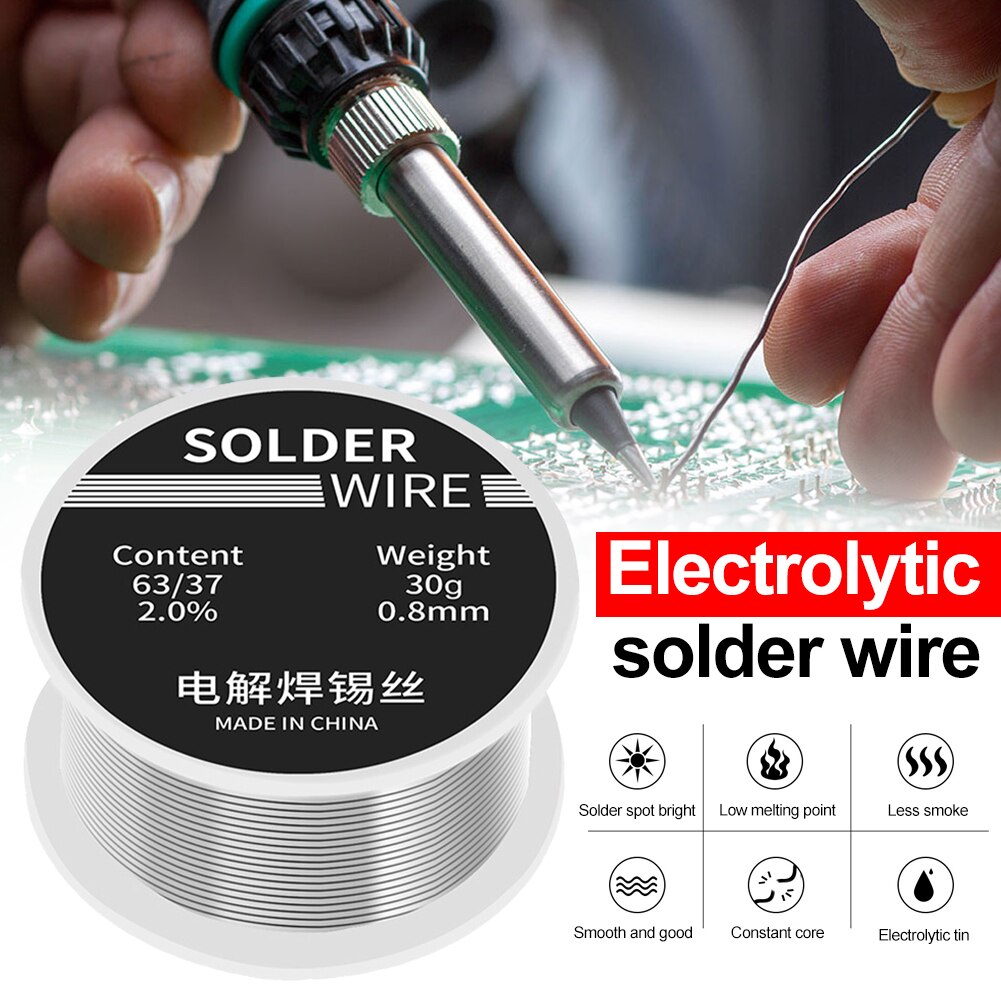 30g/0.8mm Welding Solder Wire High Purity Low Fusion Spot Rosin Soldering Wire Roll No-clean Tin Bga Welding