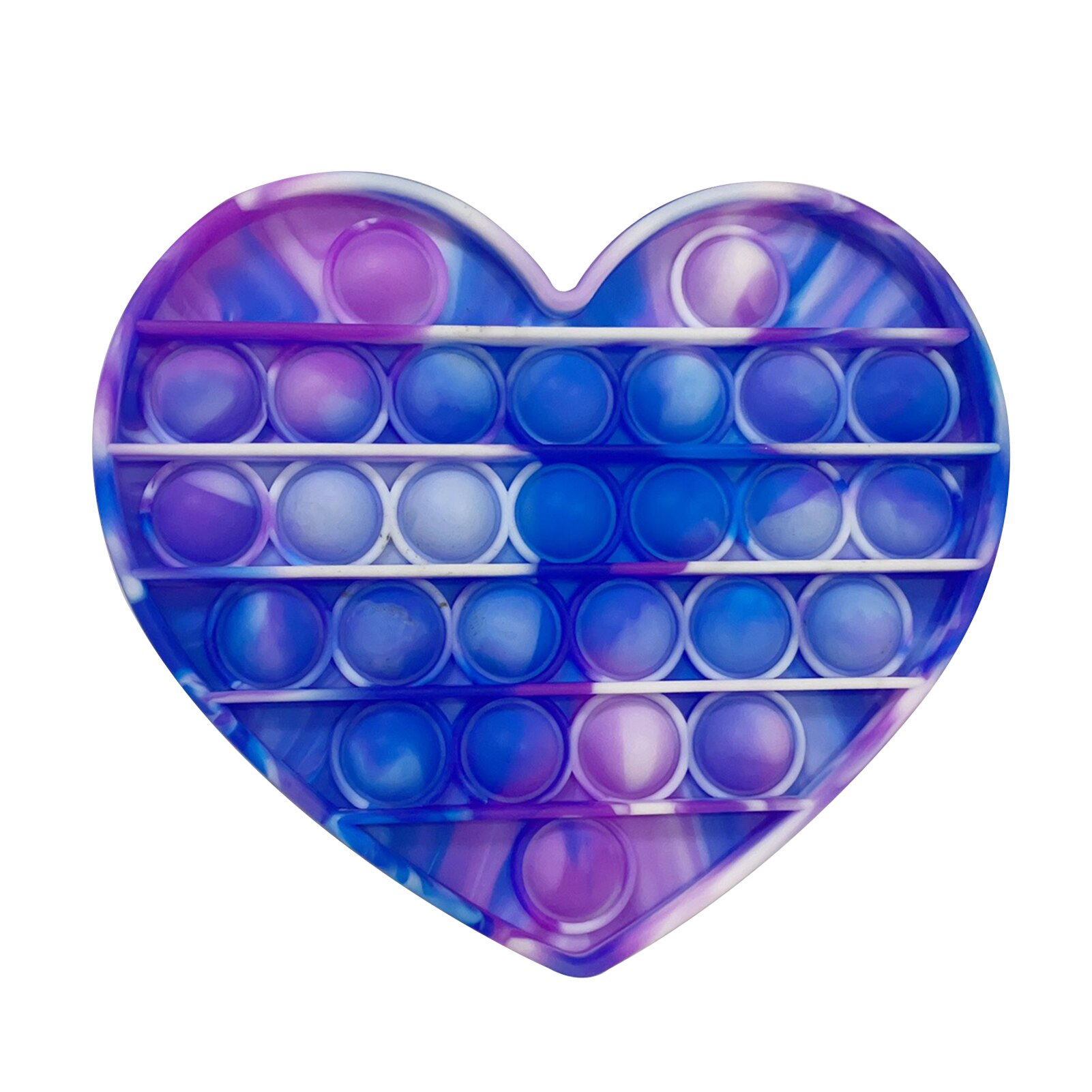 Push Bubble Fidget Antistress Toys Adult Kids Rainbow Heart Shaped Pop Fidget Sensory Toy Autism Special Needs Stress Reliever