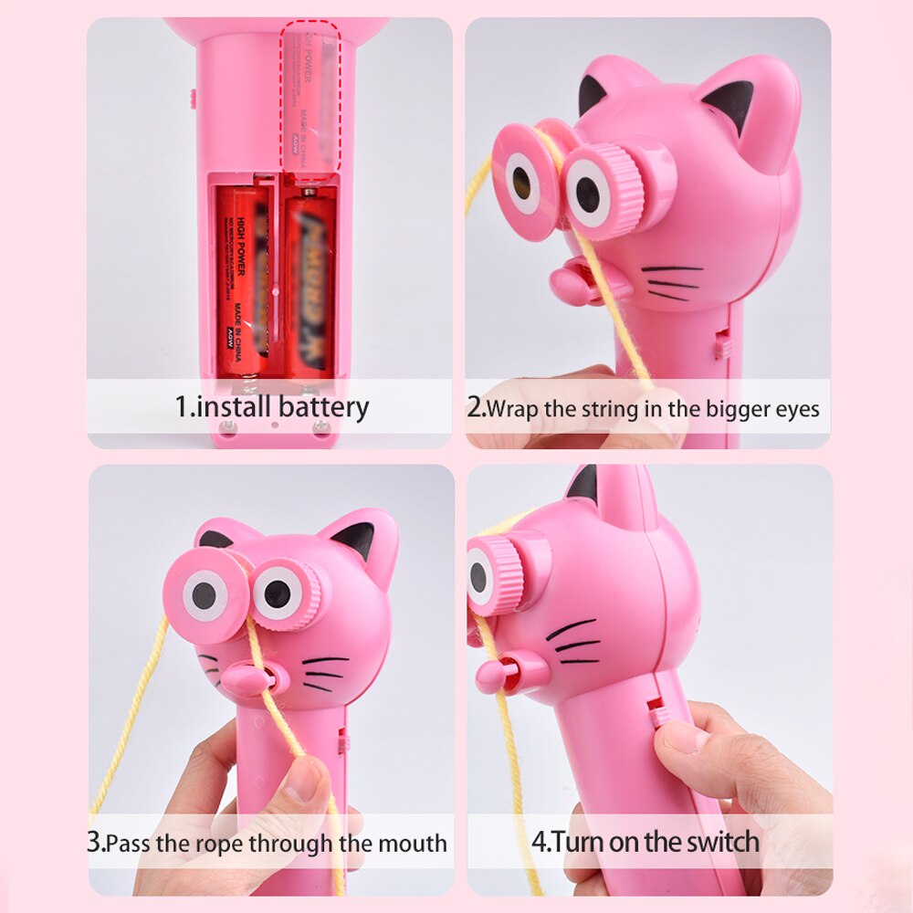 String Launcher Toy for Cats Kittens Zip String Rope Launcher Shooter Interact Cat Toys Supplies Pet Products for Dropshippping