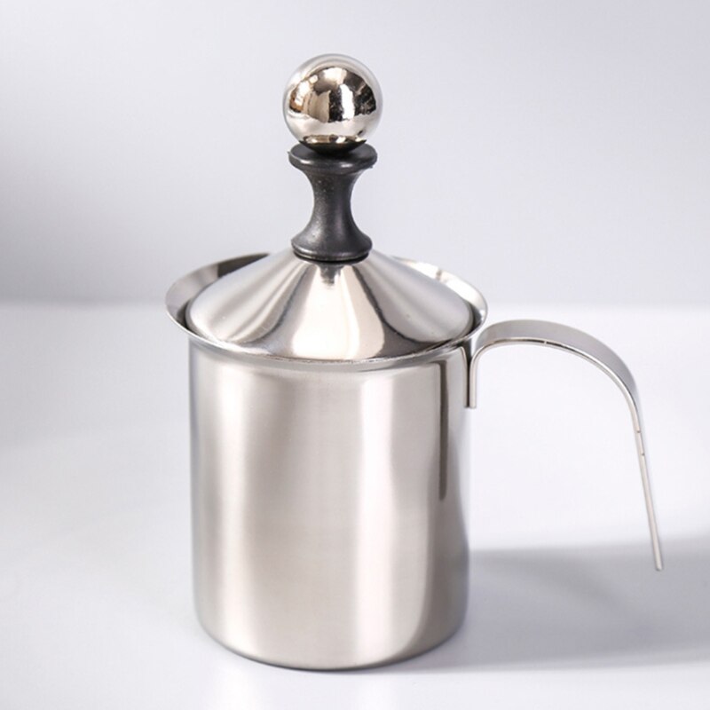 400Ml Handmatige Melkopschuimer Roestvrij Staal Melk Creamer Schuim Mesh Koffie Foamer Creamer Keuken Applicance