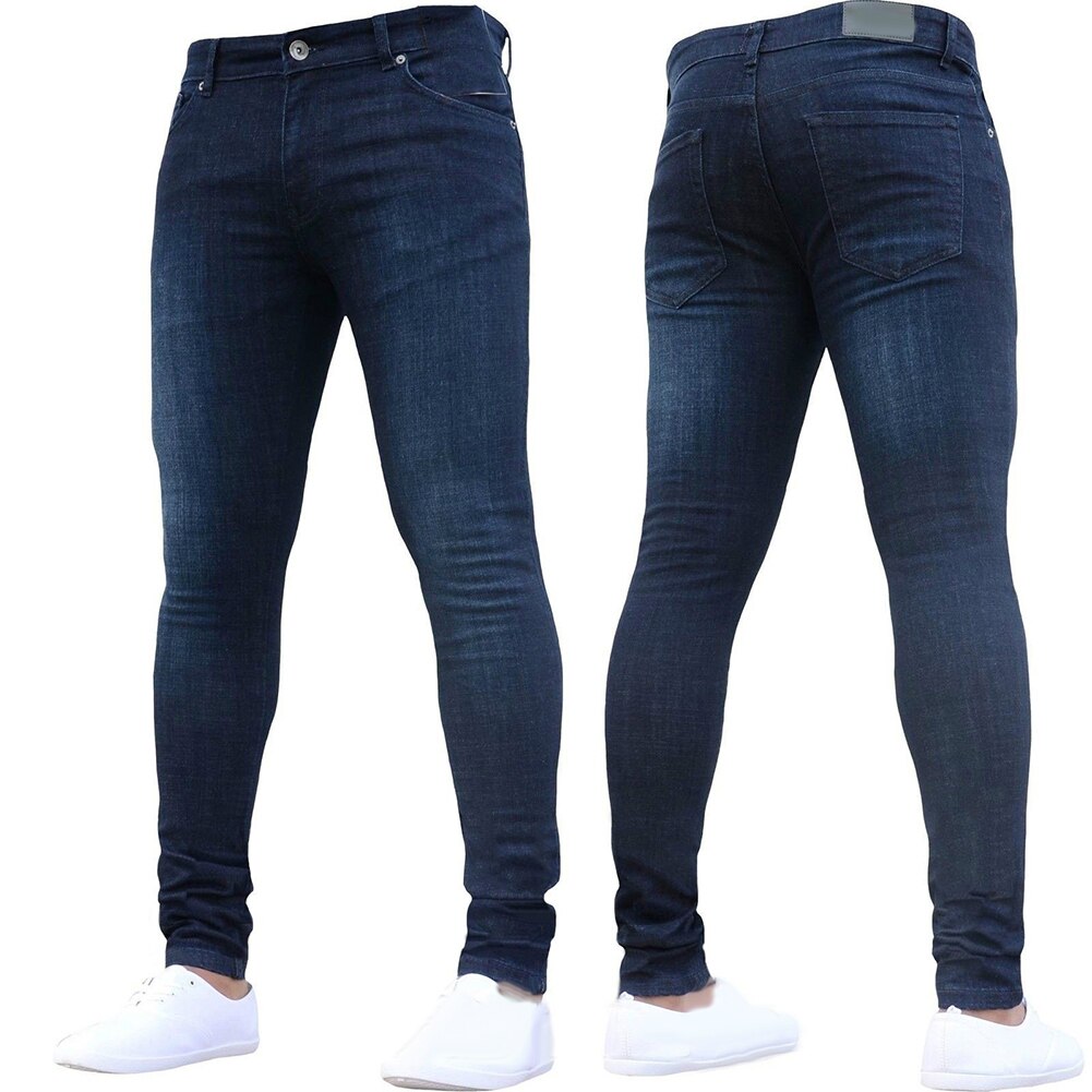 Spring Autumn Men's Skinny Jeans Denim Pants Leggings Long Trousers