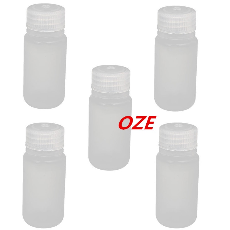 5pcs 50ml Wide Mouth Laboratory Reagent Bottle Sample Thicken Bottle Clear