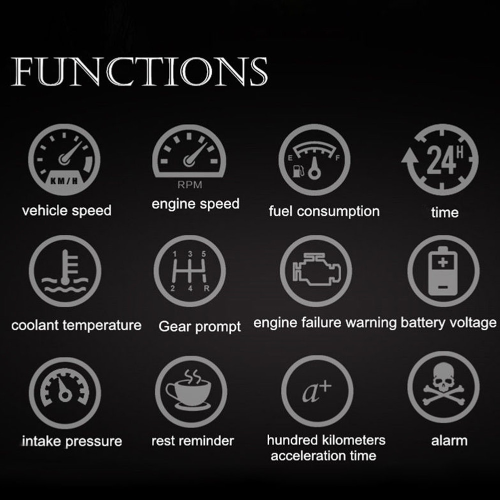 E4 Car HUD Head-Up Display Car-styling Overspeed Warning Windshield Speed Projector verspeed Warning Security System