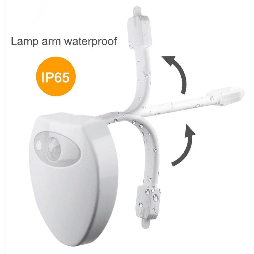 Led Wc Licht Smart Human Motion Sensor Lamp Badkamer Nachtlampje Automatische Activated Waterdicht 8 Kleur Wc Verlichting