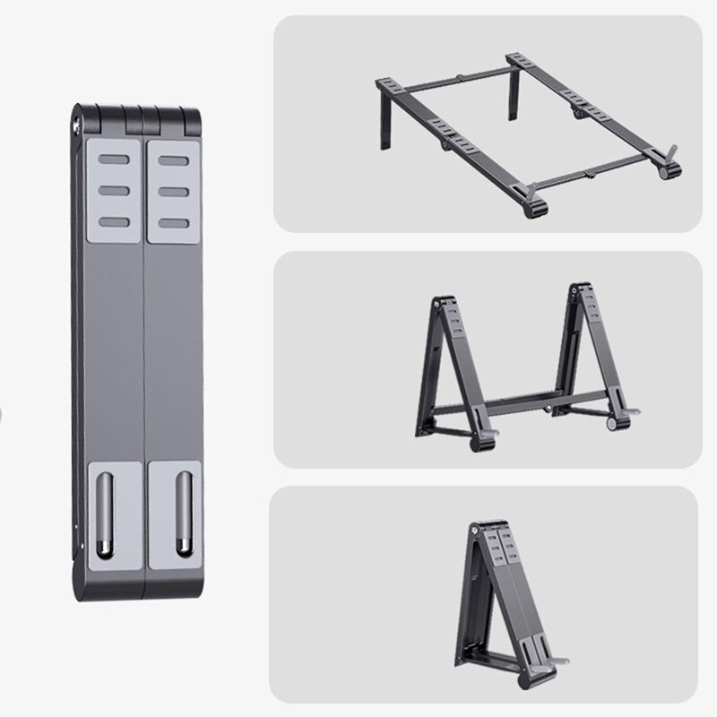 3 In1 Mini Draagbare Metalen Houder Tablet Telefoon Laptop Stand Folderable Houder Voor Ipad Mobiele Cellphone Notebook