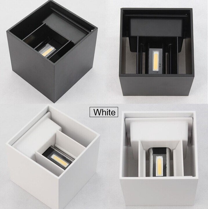 Vintageiii waterdichte 10w binnen- en buiten led wandlamp, moderne aluminium verstelbare opbouw kubus led tuin veranda verlichting