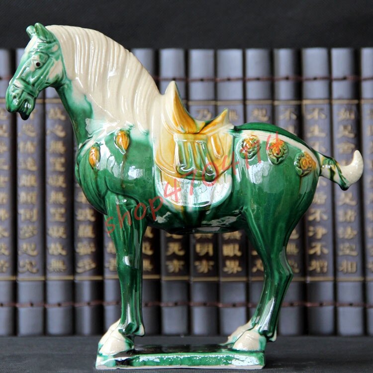Ren håndlavet keramik tang trefarvet galant hest ornamenter, udsøgte kunsthåndværk dekorationer: D