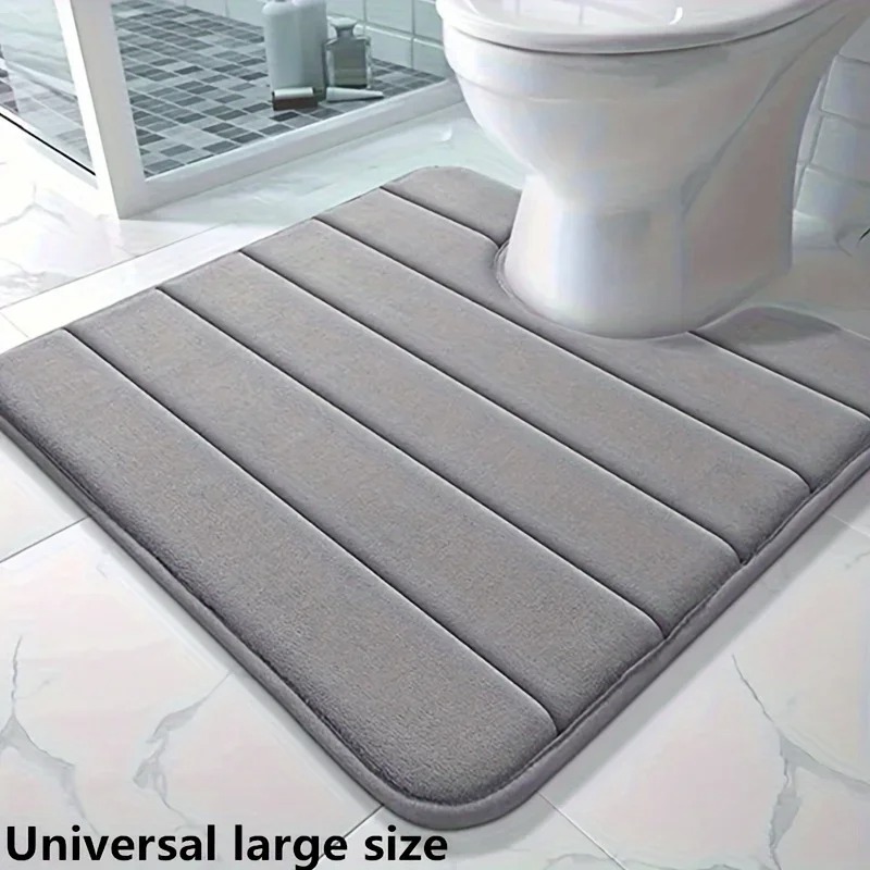 Memory-Schaum U-förmige Toilettenmatte Rutschfeste Superabsorbierende Badezimmermatte Badteppich für Badezimmerdekoration