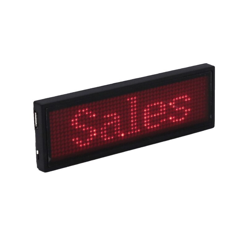 Bluetooth programmable RGB LED name badge rechargeable mini scrolling LED moving sign DIY editable 1248 dots LED name tag: Red LED