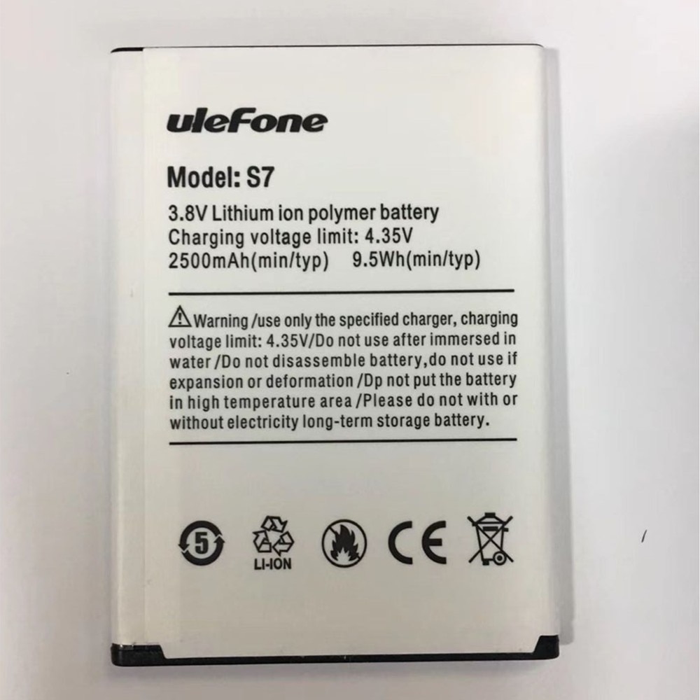 100% Original Ulefone S7 Battery 2500mAh For 5.0inch ulefone s7 Smart Phone with Tracking Number