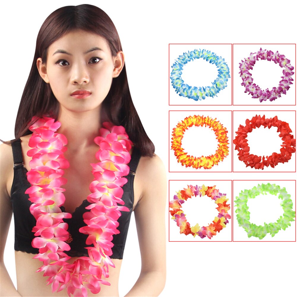 108 cm Flower garland Hawaiian Hula Cloth Garland necklace Party Beach Decor Home decor + Plastic