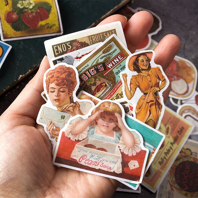 100 stk retro blandet materiale pakke gjør-det-selv scrapbooking søppeldagbok primer collage mobil dagbok album glad plan dekorasjon